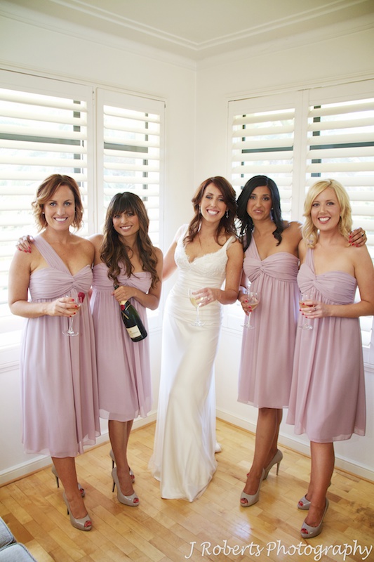 Bride with her bridesmaids - wedding photography sydney